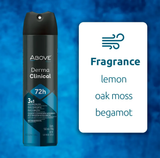 ABOVE DERMACLIN MEN DERMA CLINICAL ANTIPERSPIRANT DEODORANT 72H SPRAY