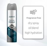 ABOVE DERMACLIN UNISSEX UNSCENTED DERMA CLINICAL ANTIPERSPIRANT DEODORANT  72H SPRAY