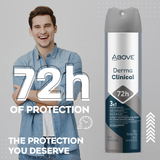 ABOVE DERMACLIN UNISSEX UNSCENTED DERMA CLINICAL ANTIPERSPIRANT DEODORANT  72H SPRAY