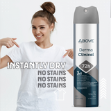ABOVE DERMACLIN UNISSEX UNSCENTED DERMA CLINICAL ANTIPERSPIRANT DEODORANT  72H SPRAY