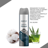 ABOVE DERMACLIN UNISSEX UNSCENTED DERMA CLINICAL ANTIPERSPIRANT DEODORANT  72H SPRAY