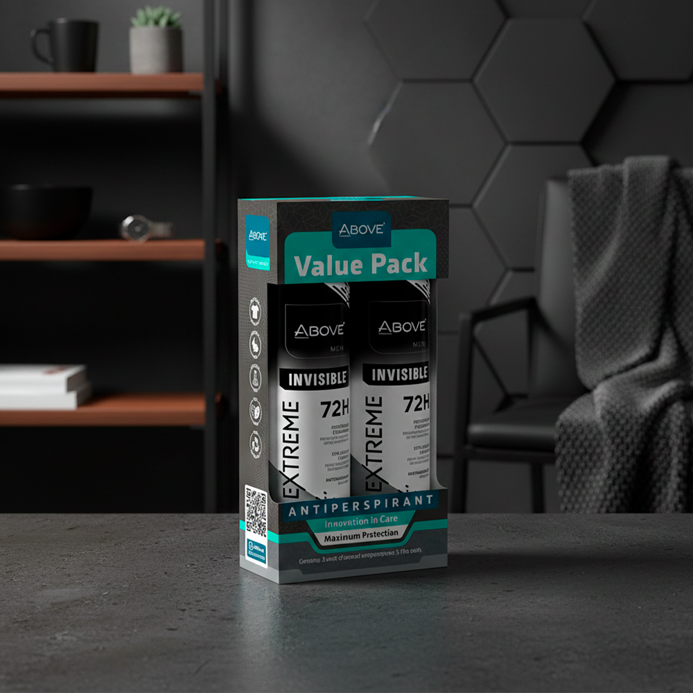 Value Pack Antitranspirante Spray Above Men Extreme Invisible Protección Seca 72h Pack x2