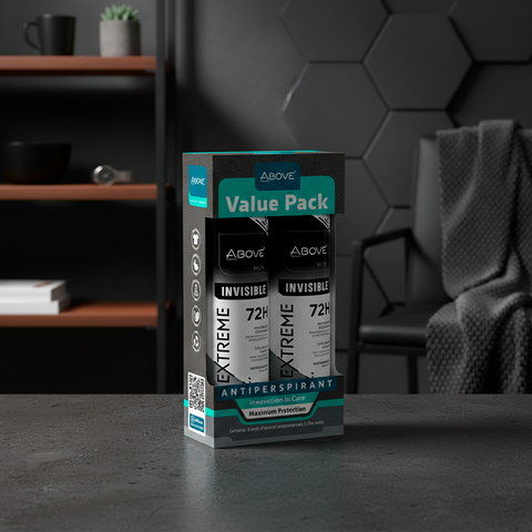 Value Pack Antitranspirante Spray Above Men Extreme Invisible Protección Seca 72h Pack x2
