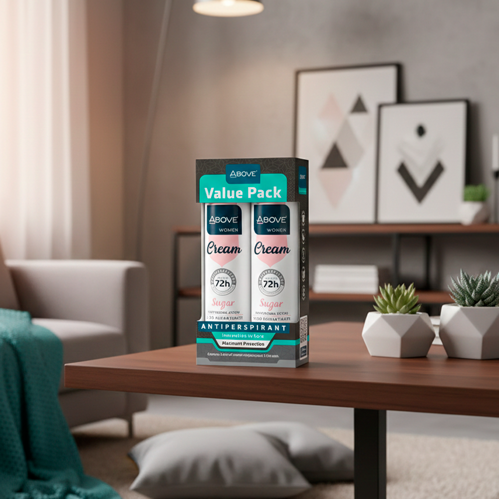 Value Pack Antitranspirante Spray Above Women Cream Sugar Acción Hidratante 72h Pack x2