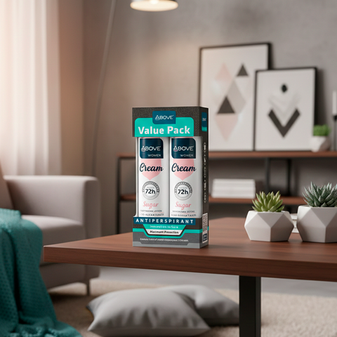 Value Pack Antitranspirante Spray Above Women Cream Sugar Acción Hidratante 72h Pack x2