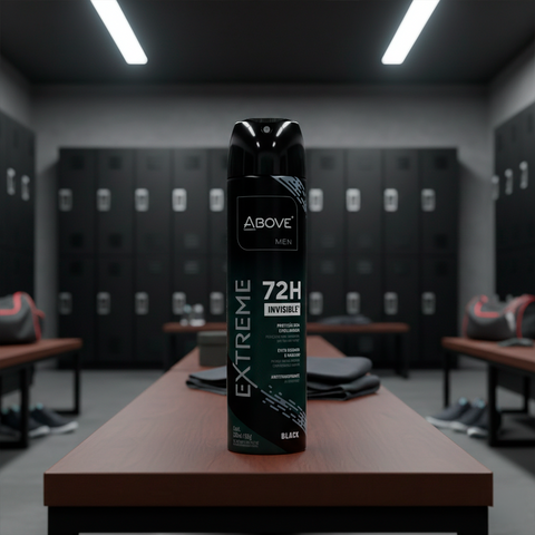 Antitranspirante Spray Above Hombre Extreme Black Protección Seca y Duradera 72h 150ml